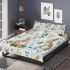 Cute bunnies and flowers on light blue bedding set