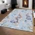 Cute bunny and flowers area rugs carpet