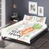 Cute bunny sitting on top of an carrot hello spring bedding set