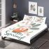 Cute bunny sitting on top of an carrot hello spring bedding set