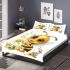 Cute cartoon bee holding flowers bedding set