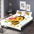 Cute cartoon bee holding flowers bedding set