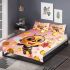 Cute cartoon bee holding flowers and a honeycomb bedding set