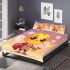 Cute cartoon bee holding flowers and a honeycomb bedding set