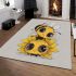 Cute cartoon bee is sitting on the head area rugs carpet