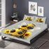 Cute cartoon bee is sitting on the head bedding set