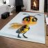 Cute cartoon bee smiling expression area rugs carpet