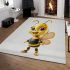 Cute cartoon bee smiling expression area rugs carpet