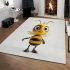 Cute cartoon bee smiling expression area rugs carpet