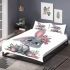 Cute cartoon bunny with big eyes and flowers bedding set