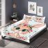 Cute cartoon bunny with big eyes and flowers bedding set