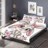 Cute cartoon bunny with big eyes and flowers bedding set