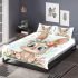 Cute cartoon bunny with big eyes sitting on the flowers bedding set