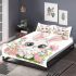 Cute cartoon bunny with big eyes sitting on the flowers bedding set