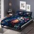 Cute cartoon colorful owl with big blue eyes bedding set