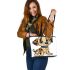 Cute cartoon dog leather tote bag