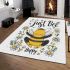 Cute cartoon drawing of a happy bee doing area rugs carpet