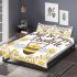 Cute cartoon drawing of a smiling bee bedding set