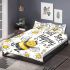 Cute cartoon drawing of a smiling bee bedding set