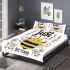 Cute cartoon drawing of a smiling bee doing bedding set