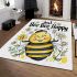 Cute cartoon drawing of a smiling bee doing area rugs carpet