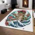 Cute cartoon frog eating ramen area rugs carpet