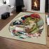 Cute cartoon frog eating ramen area rugs carpet