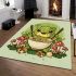 Cute cartoon frog eating ramen area rugs carpet