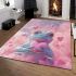 Cute cartoon frog holding a pink heart area rugs carpet