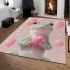 Cute cartoon frog holding a pink heart area rugs carpet