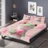 Cute cartoon frog holding a pink heart bedding set