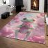 Cute cartoon frog holding a pink heart area rugs carpet