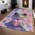 Cute cartoon frog holding a pink heart area rugs carpet