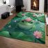 Cute cartoon frog in the water area rugs carpet