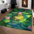 Cute cartoon frog in the water area rugs carpet