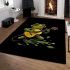 Cute cartoon frog playing guitar in a simple drawing area rugs carpet