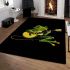 Cute cartoon frog playing guitar in a simple drawing area rugs carpet