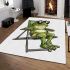 Cute cartoon frog sitting in a lawn chair with sunglasses on area rugs carpet