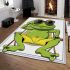 Cute cartoon frog sitting in a lawn chair with sunglasses on area rugs carpet