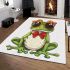 Cute cartoon frog wearing sunglasses and red bow tie area rugs carpet