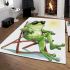 Cute cartoon frog wearing sunglasses lounging in the sun area rugs carpet