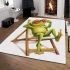 Cute cartoon frog wearing sunglasses lounging in the sun area rugs carpet