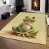 Cute cartoon frog white belly and black eyes area rugs carpet