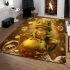 Cute cartoon frog with a crown sitting on a golden ball area rugs carpet
