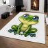 Cute cartoon frog with big eyes area rugs carpet