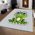 Cute cartoon frog with big eyes 21 area rugs carpet