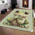 Cute cartoon frog with big eyes area rugs carpet