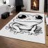 Cute cartoon frog with big eyes coloring page for kids area rugs carpet