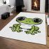 Cute cartoon frog with big eyes coloring page for kids area rugs carpet