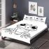 Cute cartoon frog with big eyes coloring page for kids bedding set